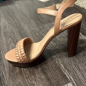 BCBGeneration Brown Woven Strap Heels